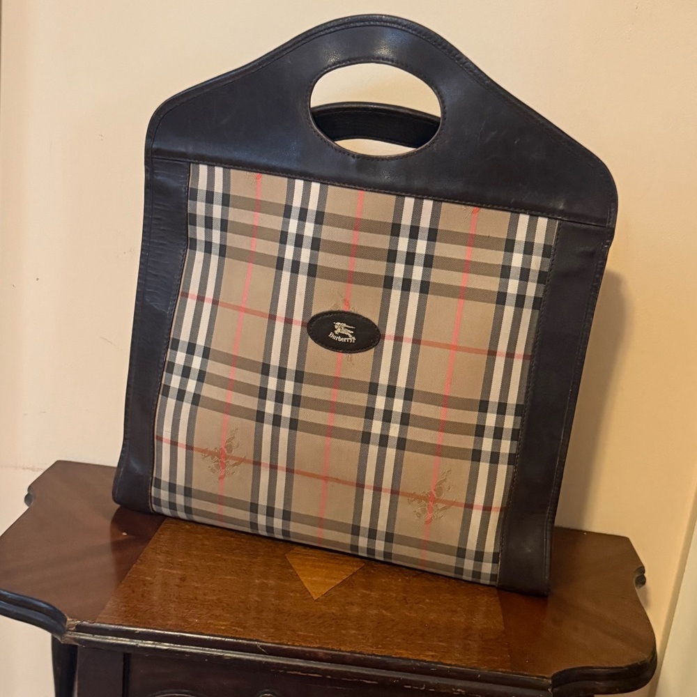 Burberry Novacheck Plaid Brown Leather